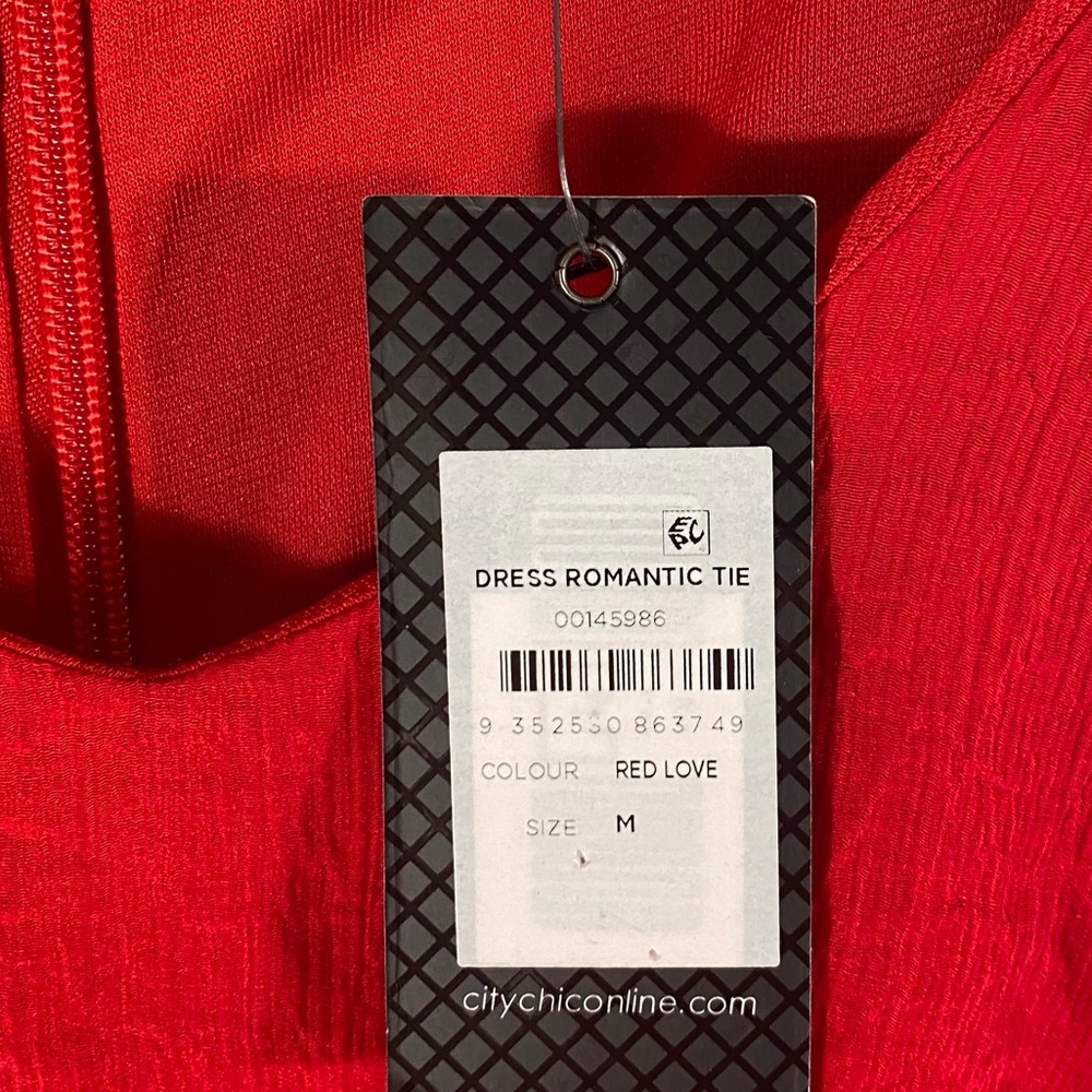 City Chic Romance Tie Red Off-Shoulder Dress NWT - Picture 11 of 12